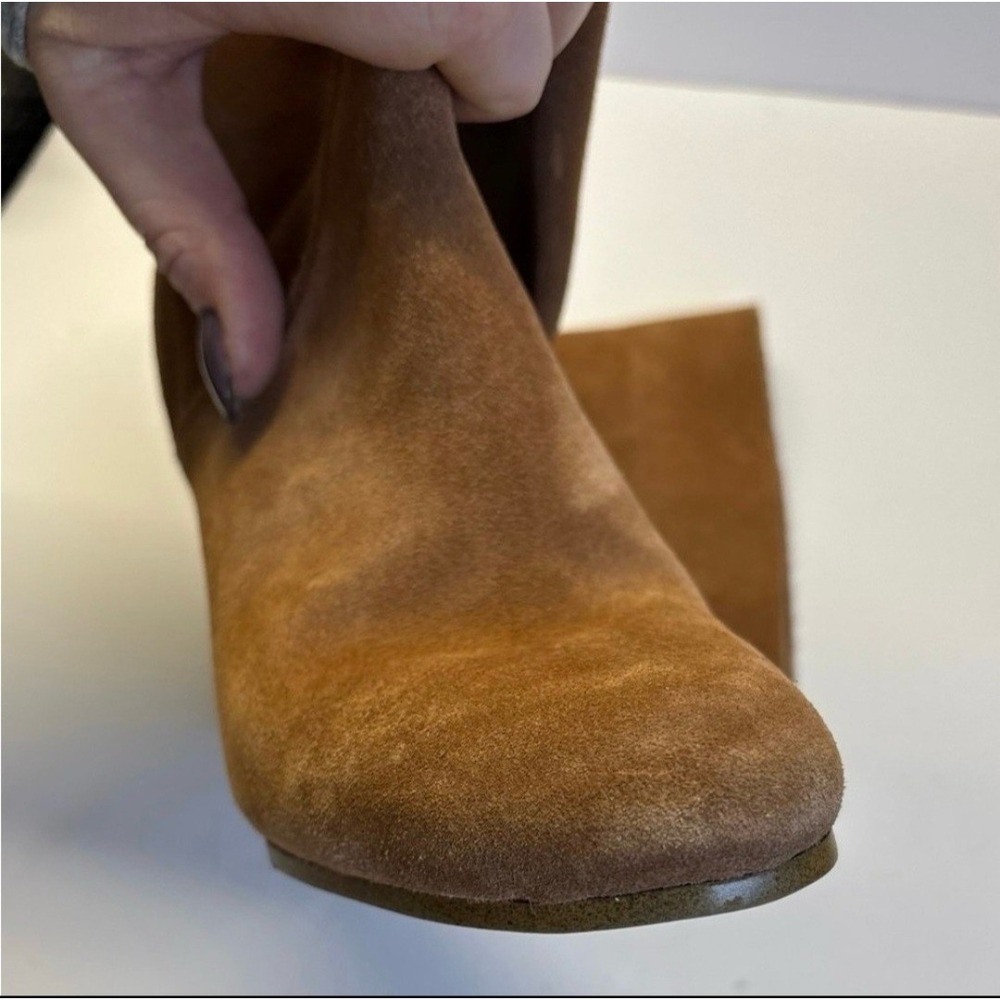 Michael Kors Brown Suede Knee High Boots Block‎ Heel Women's Size 7M - Picture 6 of 11